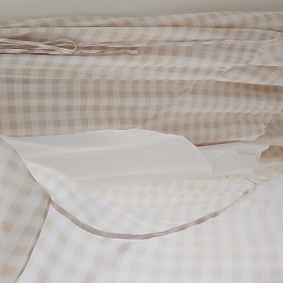 Charles Henry Gingham Ruffle Hem Wrap Sleeveless Midi Dress MP 21 - Picture 5 of 8